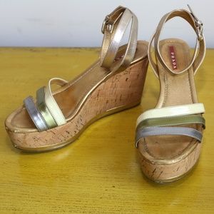 QUITTING PM/LAST CHANCE - PRADA Metallic Wedges